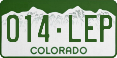 CO license plate 014LEP