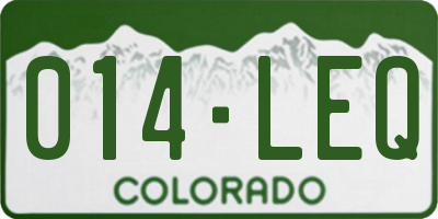 CO license plate 014LEQ