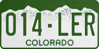CO license plate 014LER