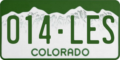 CO license plate 014LES
