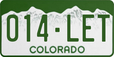 CO license plate 014LET