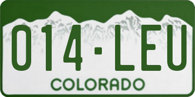 CO license plate 014LEU