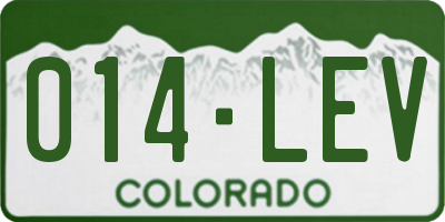 CO license plate 014LEV