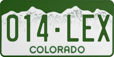 CO license plate 014LEX