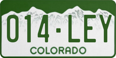 CO license plate 014LEY
