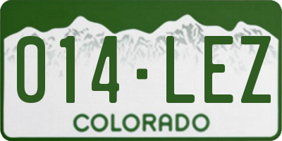 CO license plate 014LEZ