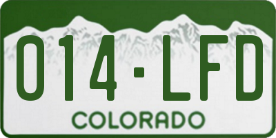 CO license plate 014LFD