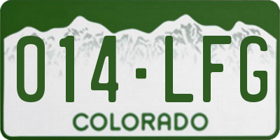 CO license plate 014LFG