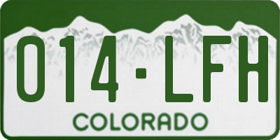 CO license plate 014LFH