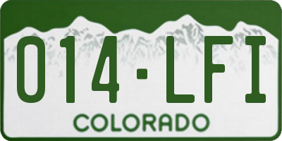 CO license plate 014LFI