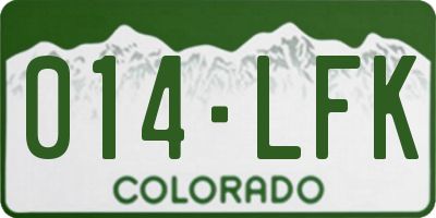CO license plate 014LFK
