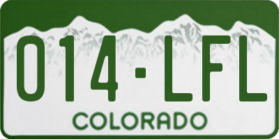 CO license plate 014LFL