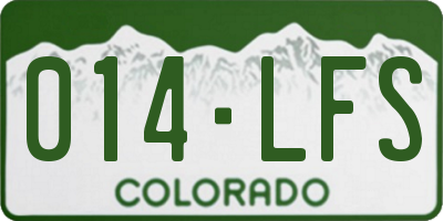 CO license plate 014LFS