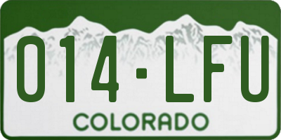 CO license plate 014LFU