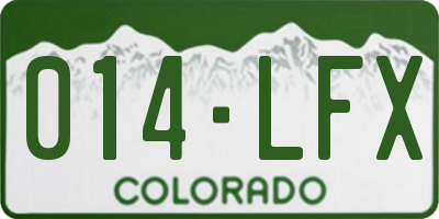 CO license plate 014LFX