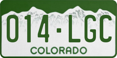CO license plate 014LGC