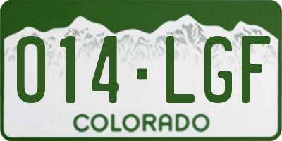 CO license plate 014LGF