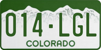 CO license plate 014LGL