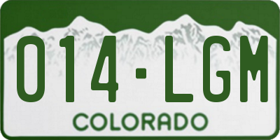 CO license plate 014LGM