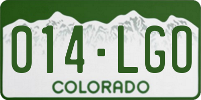 CO license plate 014LGO