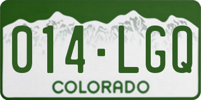 CO license plate 014LGQ