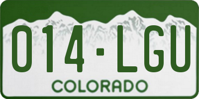 CO license plate 014LGU