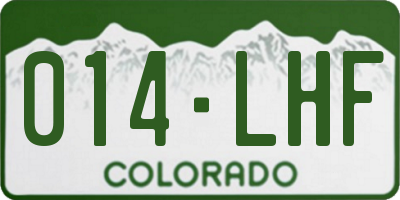 CO license plate 014LHF