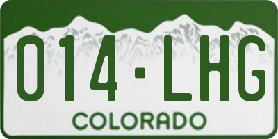 CO license plate 014LHG