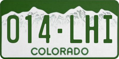 CO license plate 014LHI
