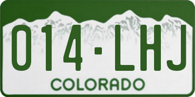 CO license plate 014LHJ
