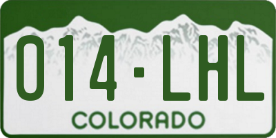 CO license plate 014LHL
