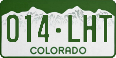 CO license plate 014LHT