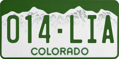 CO license plate 014LIA