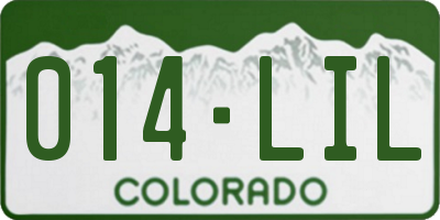 CO license plate 014LIL