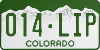 CO license plate 014LIP