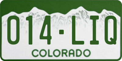 CO license plate 014LIQ