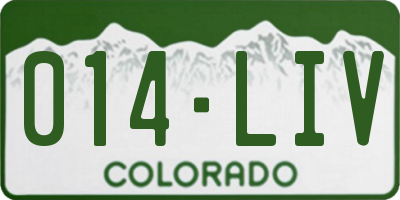CO license plate 014LIV
