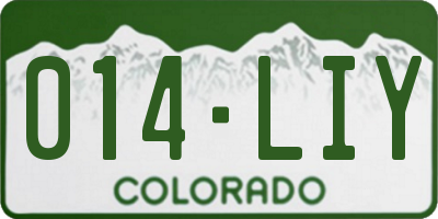CO license plate 014LIY