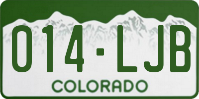 CO license plate 014LJB