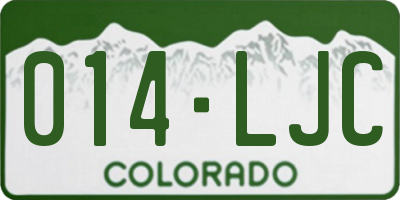 CO license plate 014LJC