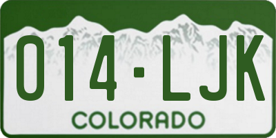 CO license plate 014LJK