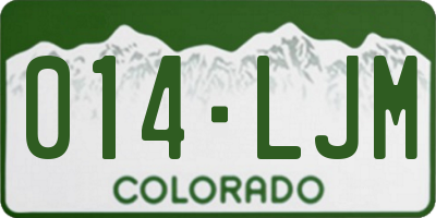 CO license plate 014LJM
