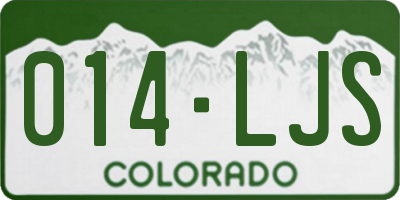 CO license plate 014LJS