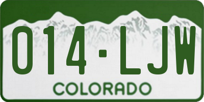 CO license plate 014LJW