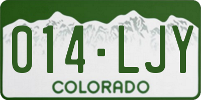 CO license plate 014LJY