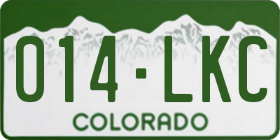 CO license plate 014LKC