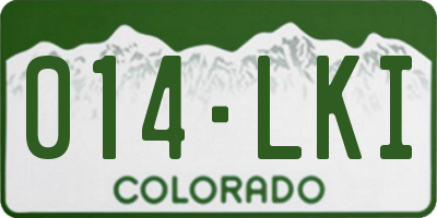 CO license plate 014LKI