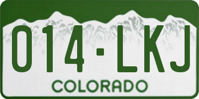 CO license plate 014LKJ