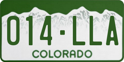 CO license plate 014LLA