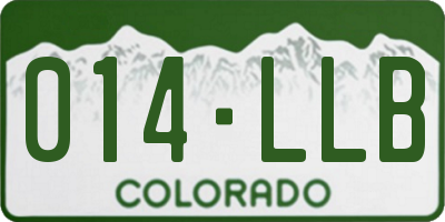CO license plate 014LLB